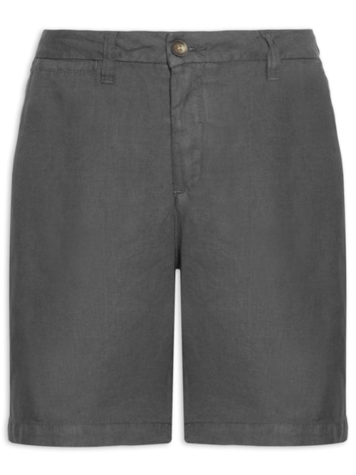 Bermuda Masculina Puro Linho - Preto