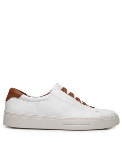 Tênis Masculino Slip On Em Couro Legítimo - Branco Tênis Masculino Slip On Em Couro Legítimo - Branco