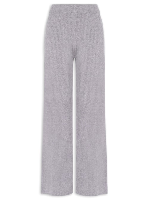 Calça Feminina Tricot Canelada - Cinza