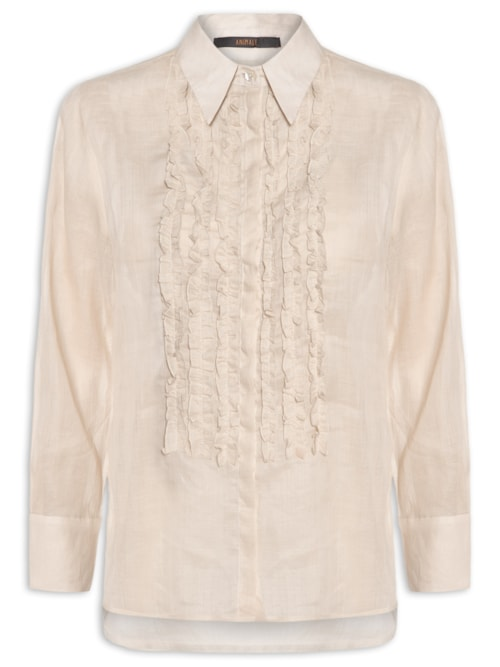 Camisa Feminina Frazidinhos - Bege Camisa Feminina Frazidinhos - Bege