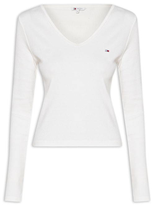 Blusa Feminina Manga Longa Slim Essential - Off White Blusa Feminina Manga Longa Slim Essential - Off White