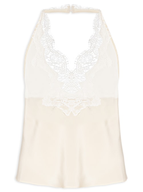 Top Feminino Frente Única Renda - Bege