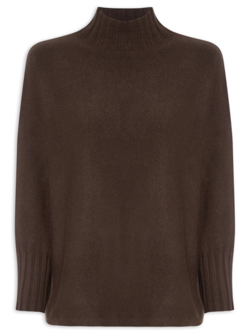 Suéter Feminino Em Tricot - Marrom