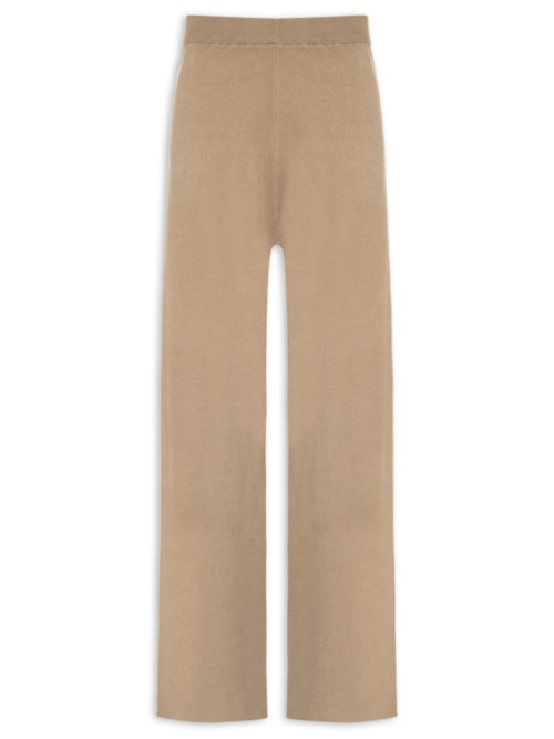 Calça Feminina Tricot Bicolor - Bege