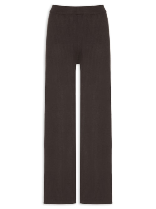 Calça Feminina Tricot Canelada - Marrom
