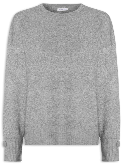 Suéter Feminino Em Tricot - Cinza Suéter Feminino Em Tricot - Cinza