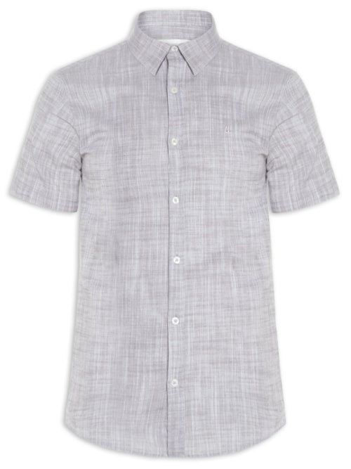Camisa Masculina Manga Curta Búzios New - Cinza Camisa Masculina Manga Curta Búzios New - Cinza