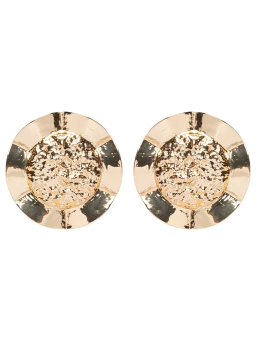 Brinco Feminino Texturizado - Dourado