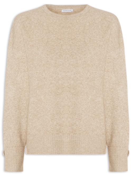 Suéter Feminino Em Tricot - Bege Suéter Feminino Em Tricot - Bege