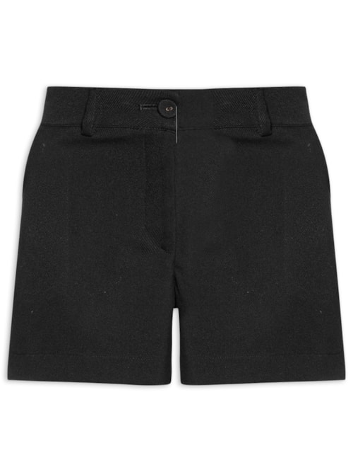 Short Feminino Alfaiataria Bolso - Preto