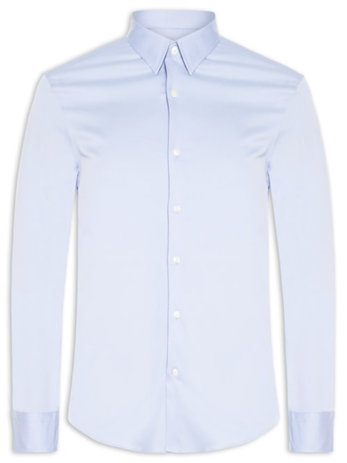 Camisa Masculina Social Manga Longa Paris - Azul