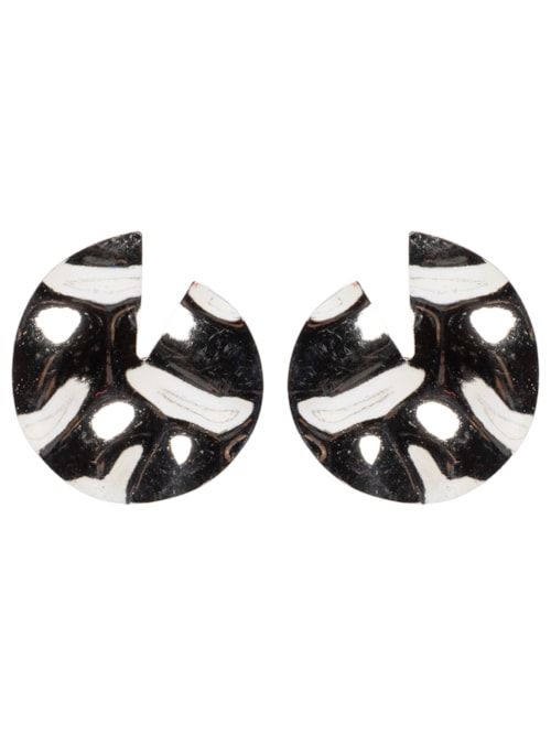 Brinco Feminino Redondo Martelado - Prateado Brinco Feminino Redondo Martelado - Prateado