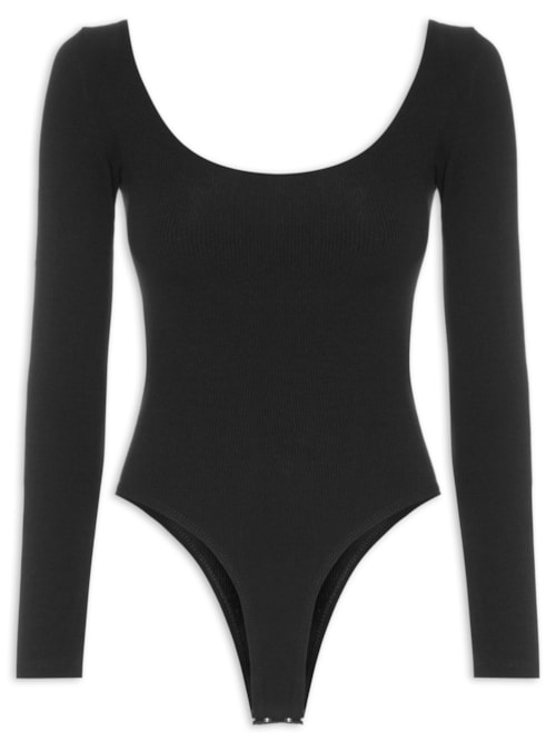 Body Feminino Decote Em U - Preto Body Feminino Decote Em U - Preto