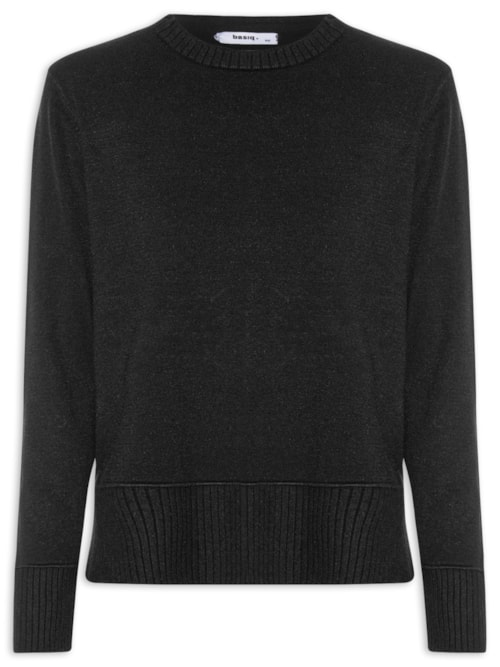 Suéter Feminino Tricot Oversized Básico - Preto Suéter Feminino Tricot Oversized Básico - Preto