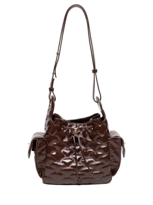 Bolsa Feminina Média Verniz Show Marrom Bolsa Feminina Média Verniz Show Marrom