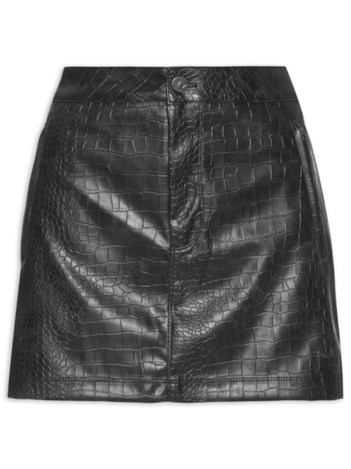 Saia Feminina Pleather Preto Saia Feminina Pleather Preto