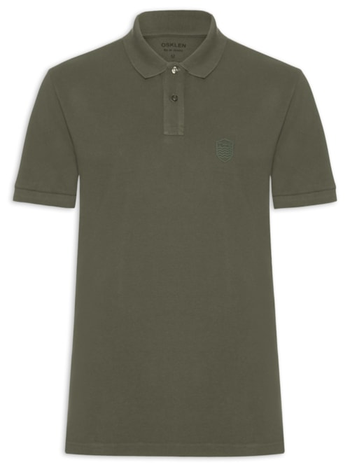 Polo Masculina Brasão Embossed Color - Verde