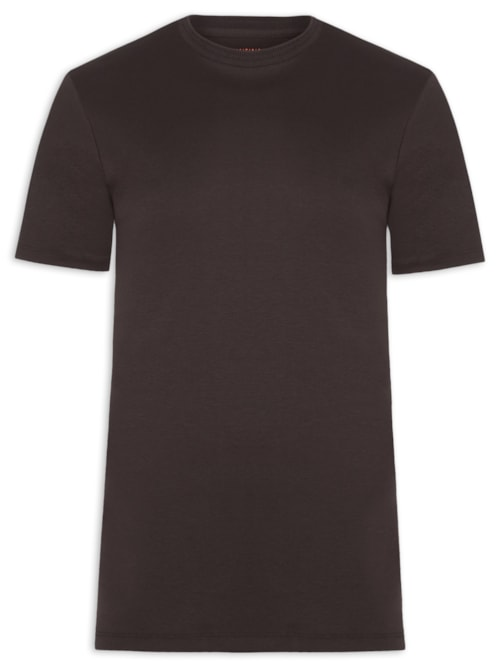 Camiseta Masculina Interlock Fio 50 Gola - Marrom Camiseta Masculina Interlock Fio 50 Gola - Marrom