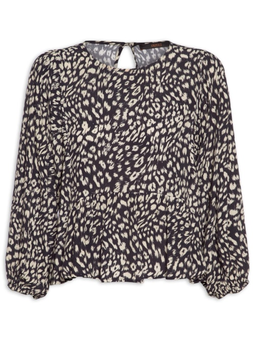 Blusa Feminina Cava Quadrada Onça Abby - Preto