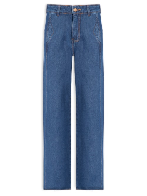 Calça Jeans Feminina Reta Dark Twill - Azul Calça Jeans Feminina Reta Dark Twill - Azul