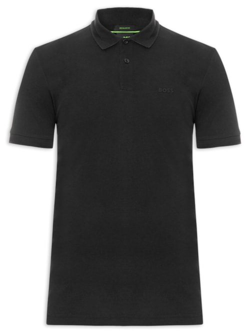 Polo Masculina Manga Curta Pio 1 Regular fit Preto Polo Masculina Manga Curta Pio 1 Regular fit Preto