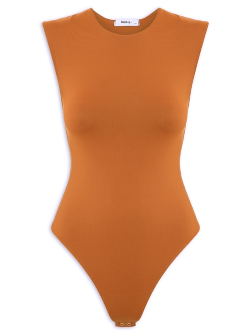 Body Feminino Básico Alça Larga Marrom