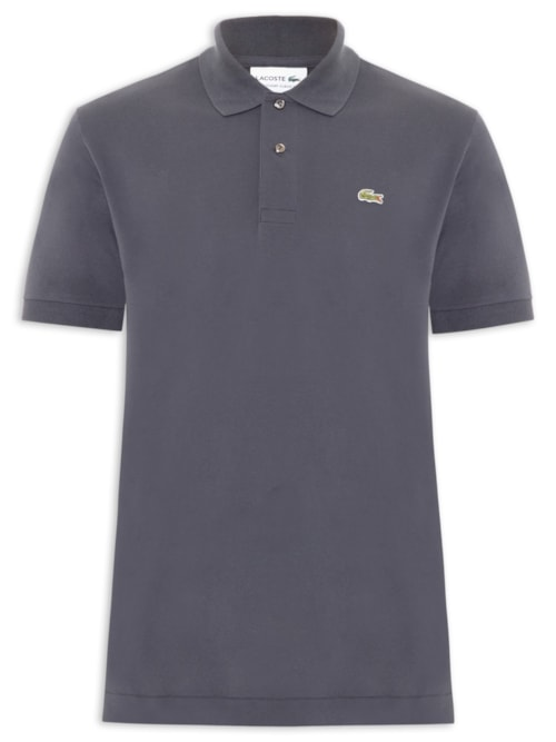 Polo Masculina Classic Fit L1212 Light Piquet - Cinza