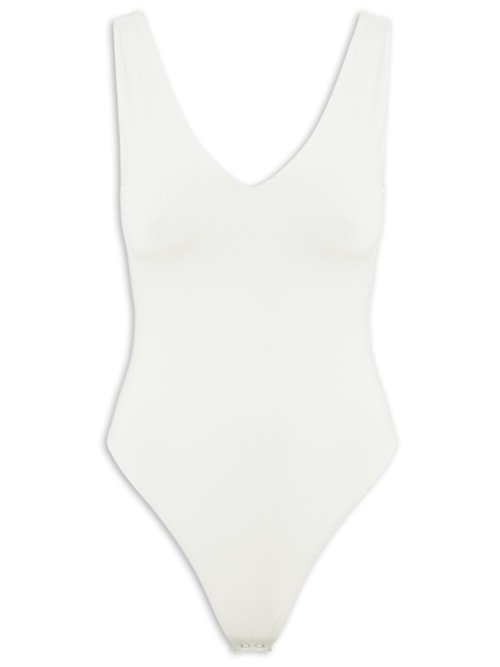 Body Feminino Decote em U Off White Body Feminino Decote em U Off White