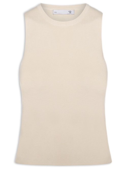 Blusa Feminina Gola Redonda Em Tricot - Bege Blusa Feminina Gola Redonda Em Tricot - Bege