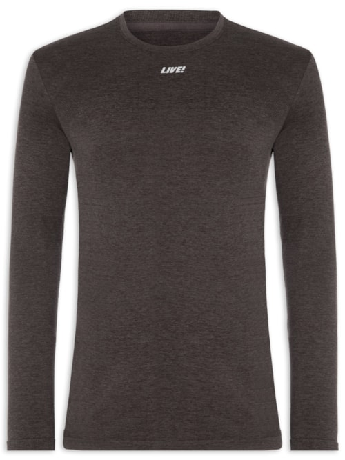 Camiseta Masculina Manga Longa Slim Train Cinza