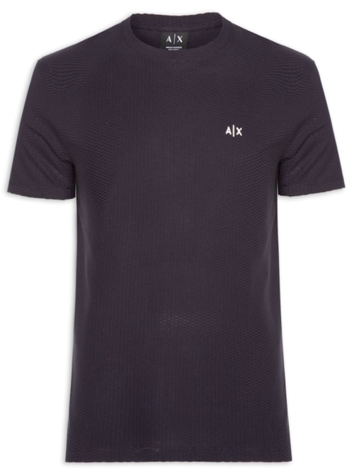 Camiseta Masculina Manga Curta AX Jacquard - Azul Camiseta Masculina Manga Curta AX Jacquard - Azul