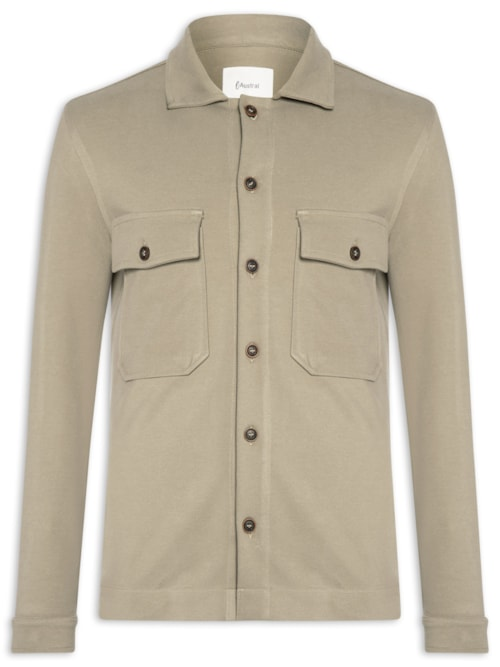 Jaqueta Overshirt Masculina Malha Stelvio - Bege