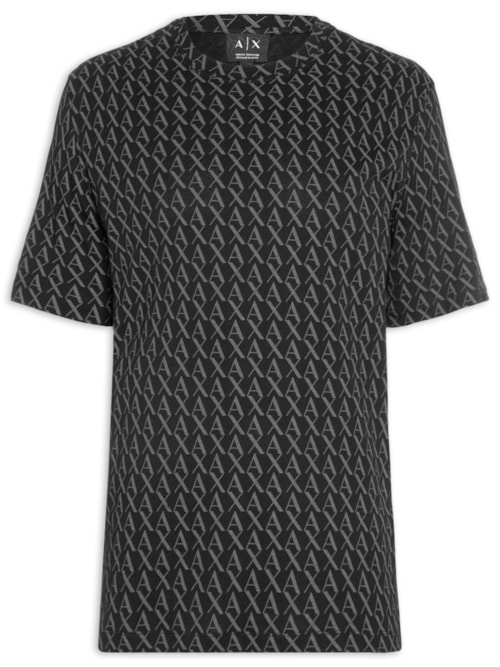 Camiseta Masculina AX Monograma - Preto Camiseta Masculina AX Monograma - Preto