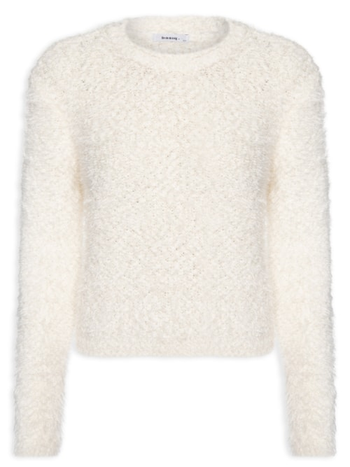 Suéter Feminino Tricot Texturizado - Off White Suéter Feminino Tricot Texturizado - Off White