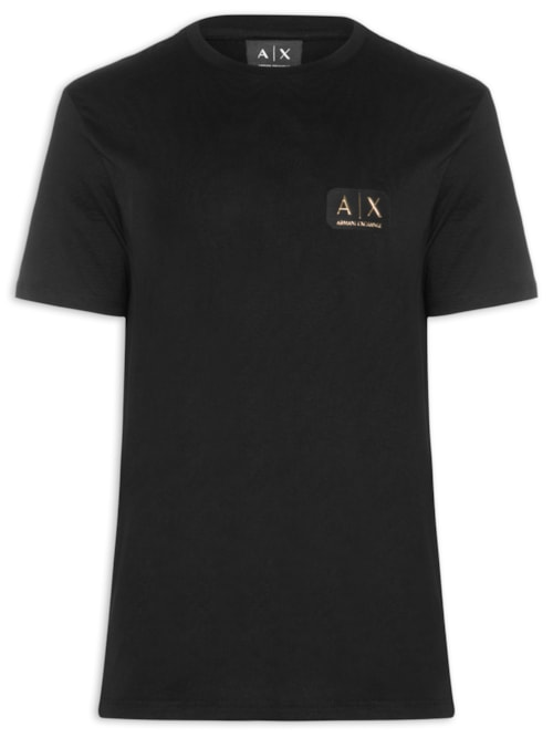 Camiseta Masculina Manga Curta AX Patch - Preto