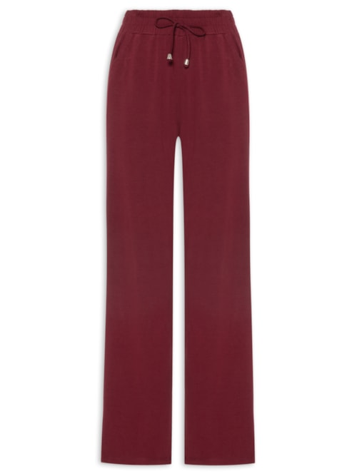 Calça Pantalona com Cordão Feminina Vermelho
