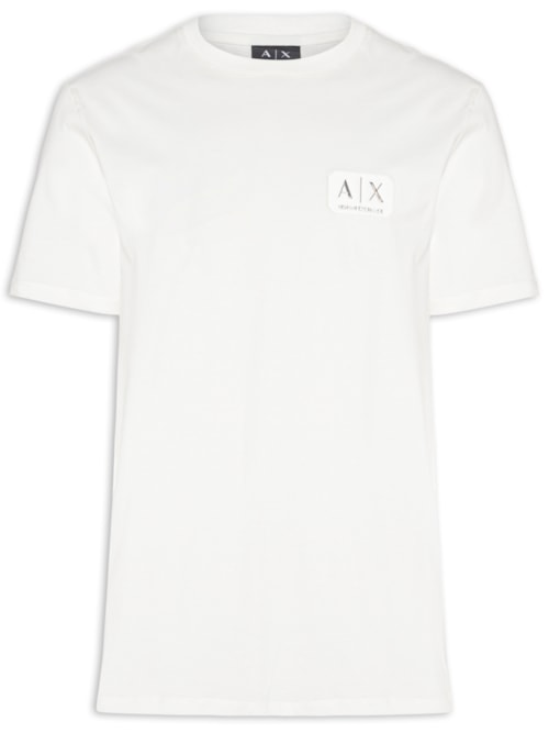 Camiseta Masculina Manga Curta AX Patch - Branco