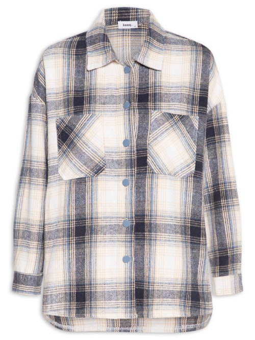Camisa Feminina Flanela Xadrez - Azul