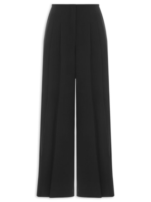 Calça Feminina Com Pregas Na Frente - Preto