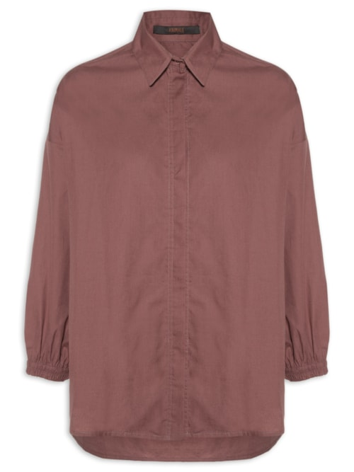 Camisa Feminina Punho Elástico - Marrom