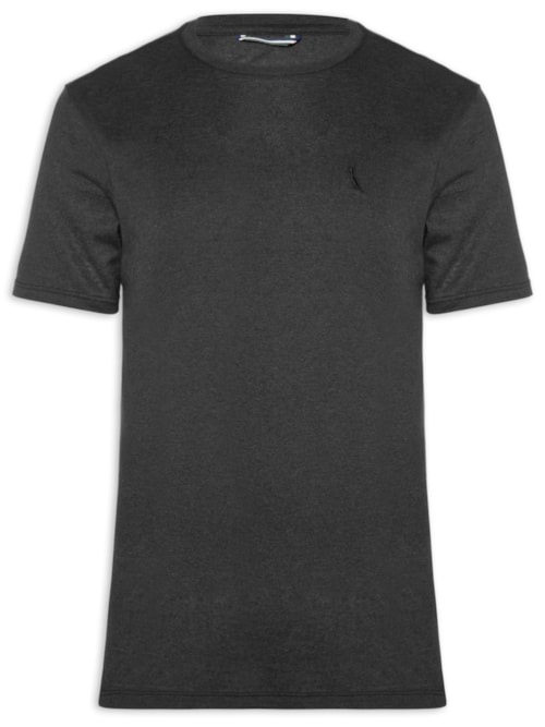 Camiseta Masculina Slim Malha Pêssego - Preto Camiseta Masculina Slim Malha Pêssego - Preto