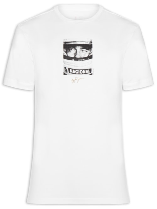 Camiseta Masculina Est Race Master Senna - Branco Camiseta Masculina Est Race Master Senna - Branco