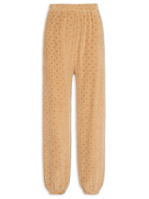 Calça Jogging Veludo Feminina Bege