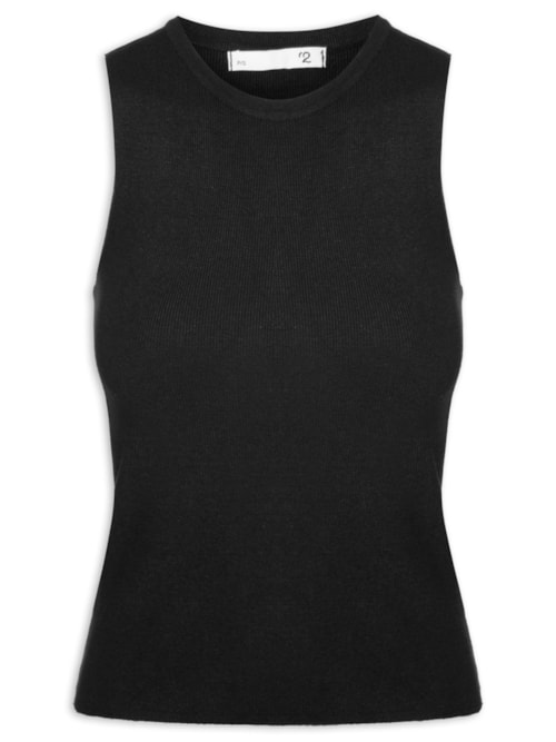 Blusa Feminina Gola Redonda Em Tricot - Preto Blusa Feminina Gola Redonda Em Tricot - Preto
