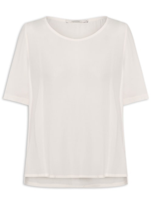 Camiseta Feminina Básica - Off White