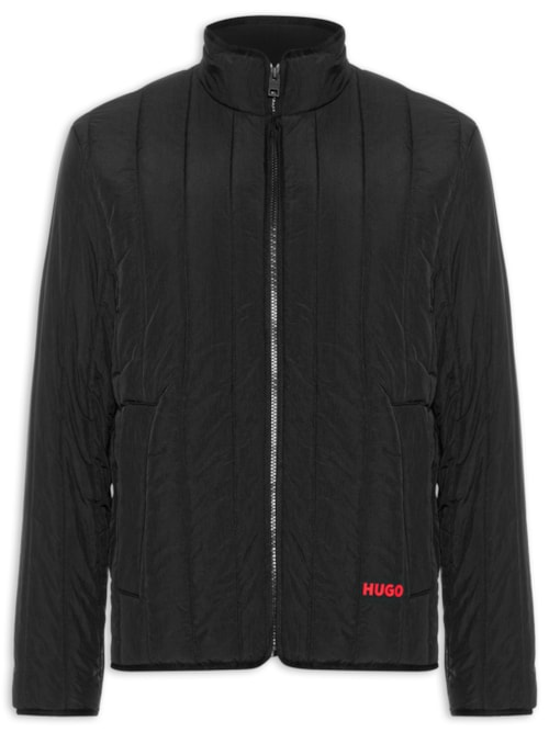 Jaqueta Puffer Masculina Logo Detail Brenoto2611 Preto