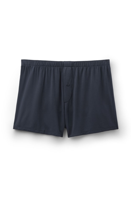 Cueca Samba Canção Em Modal e Seda - Azul Cueca Samba Canção Em Modal e Seda - Azul