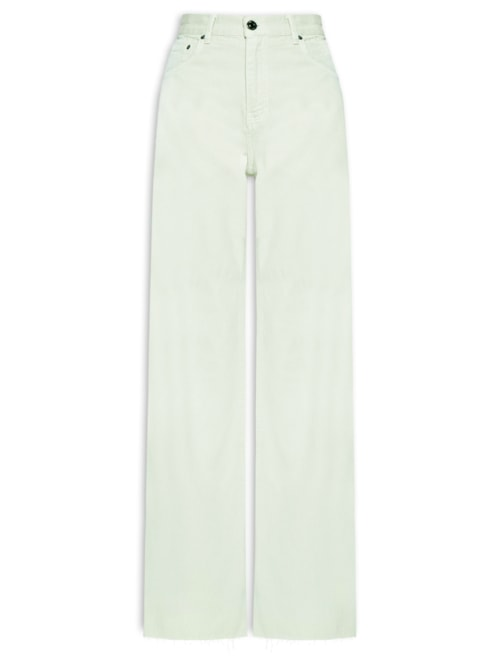 Calça Feminina Sarja Pantalona Barra A Fio - Cinza