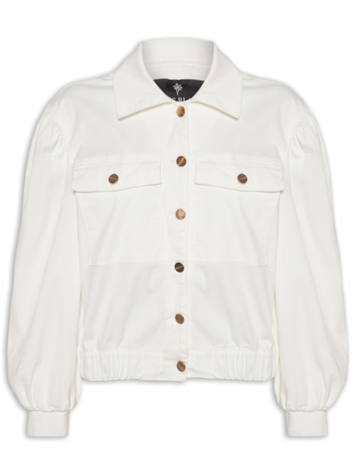 Jaqueta Feminina Penelope Sarja - Branco Jaqueta Feminina Penelope Sarja - Branco