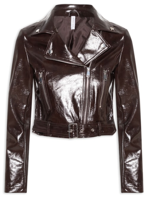 Jaqueta Biker Feminina - Marrom Jaqueta Biker Feminina - Marrom